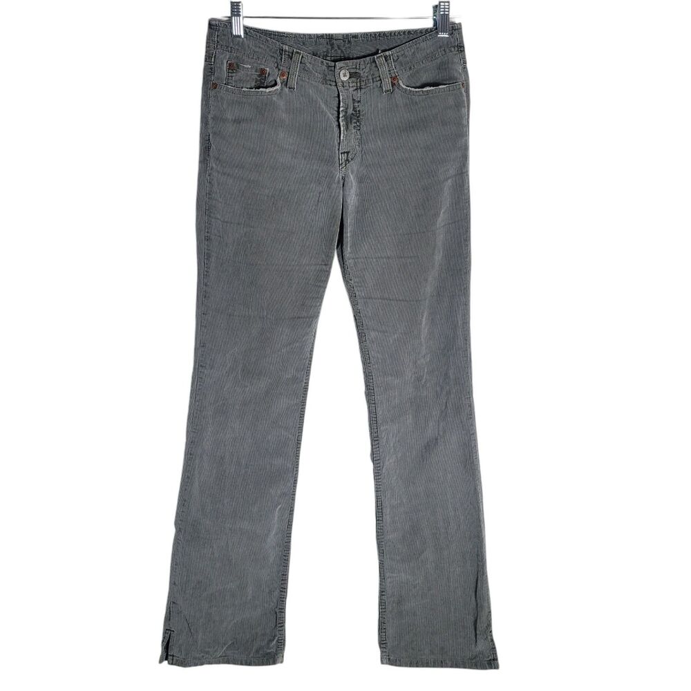Lucky Brand Vintage Y2K Corduroy Flare Pants Women's Size 4 / 27 Gray Low Rise
